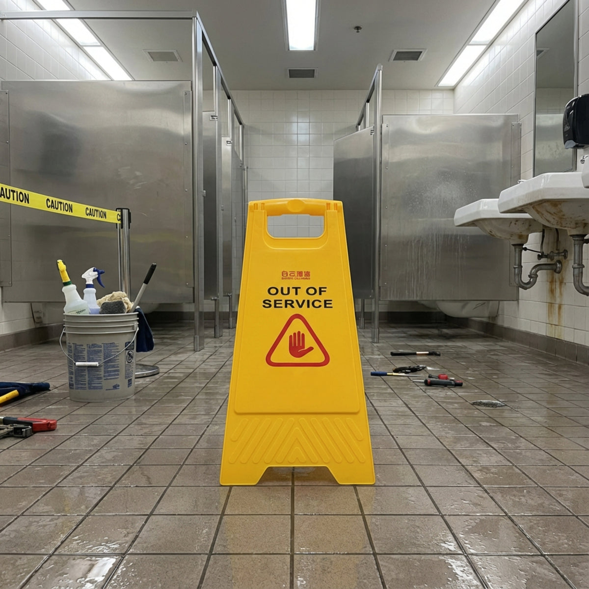 WARNING SIGN BOARD - OUT OF SERVICE - IRS00052