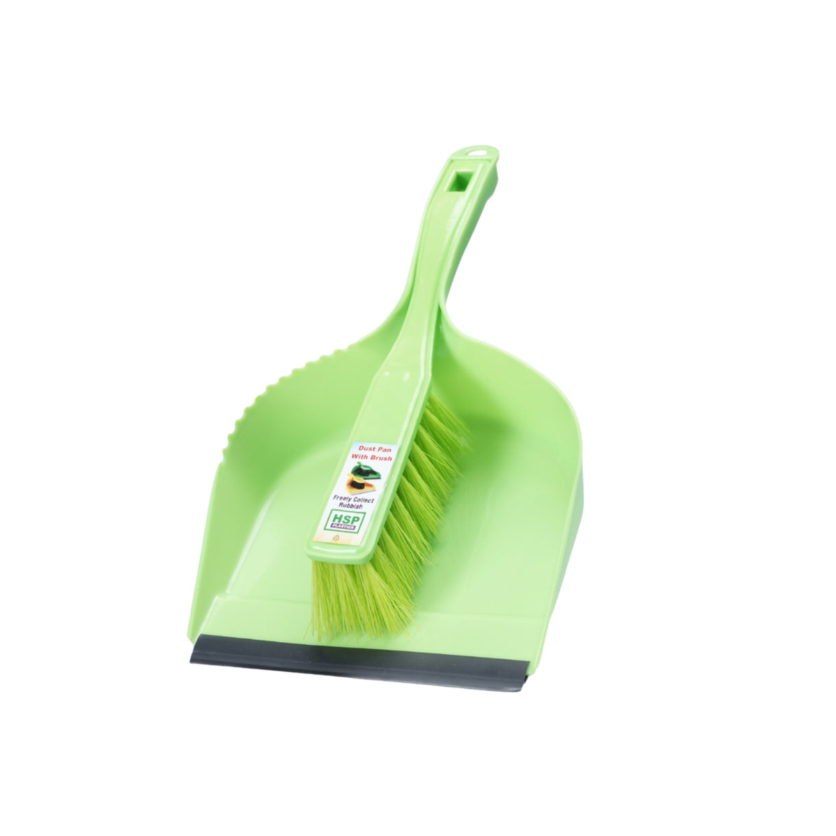 DUST PAN WITH BRUSH (RUBBER LID) -HSP-5A4