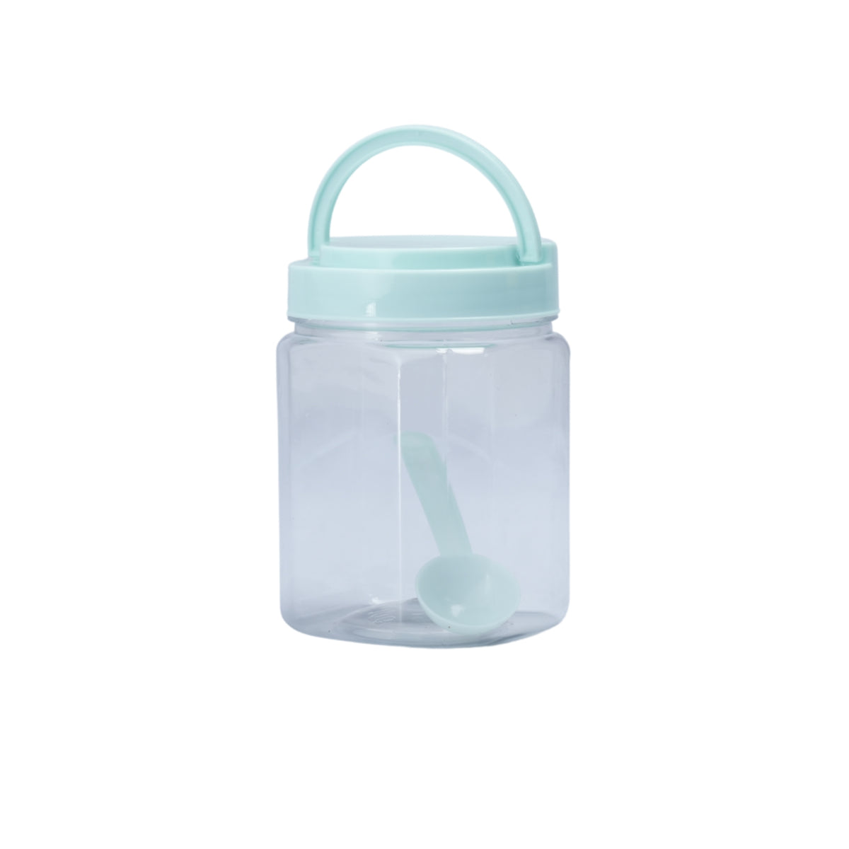 3 Pcs PLASTIC BOTTLE SET KITCHEN CONTAINERS, JAR WITH SPOON - 850ML - HSP - 8A6