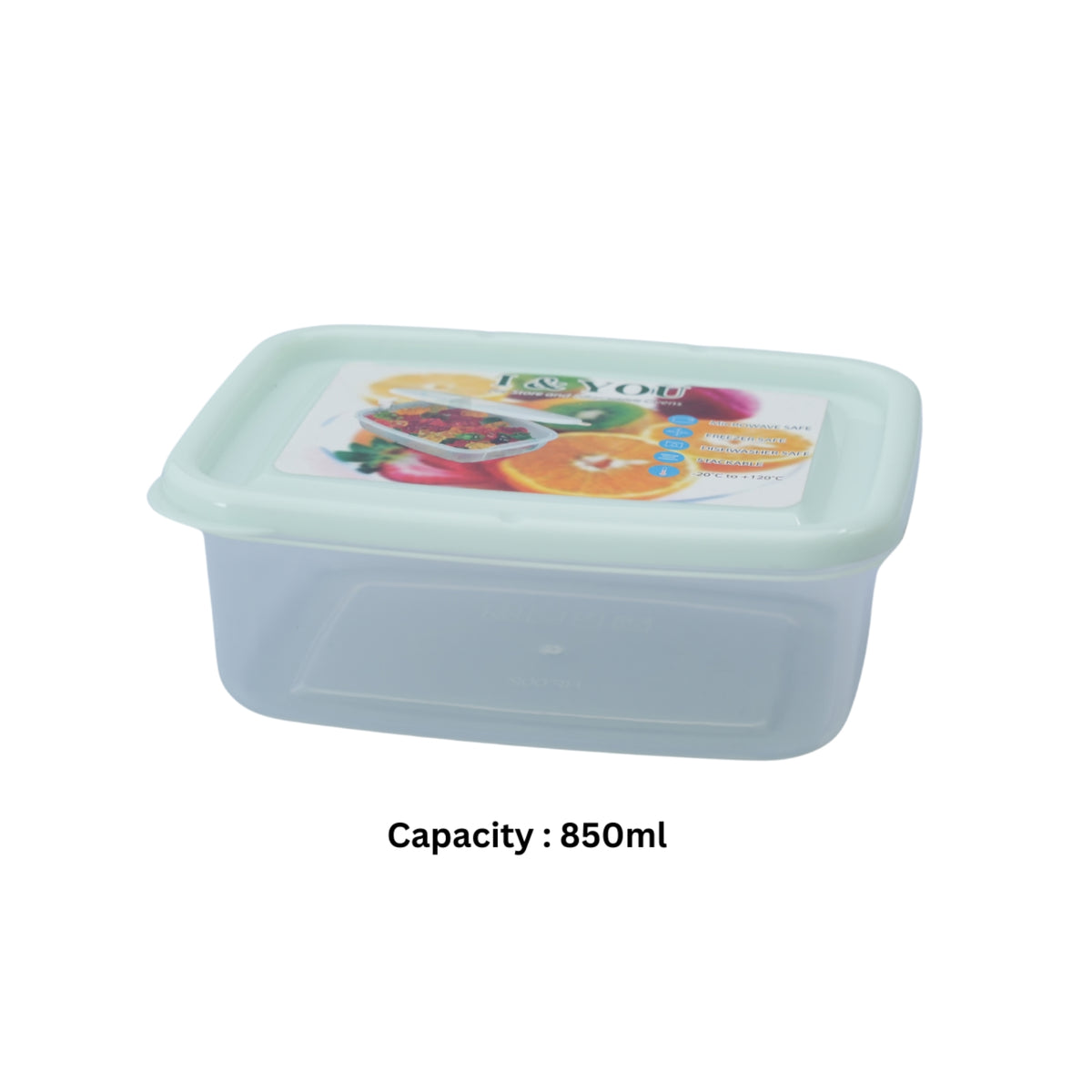 FOOD CONTAINER CLEAR -RECTANGLE - BPA FREE - HSP - 10A3