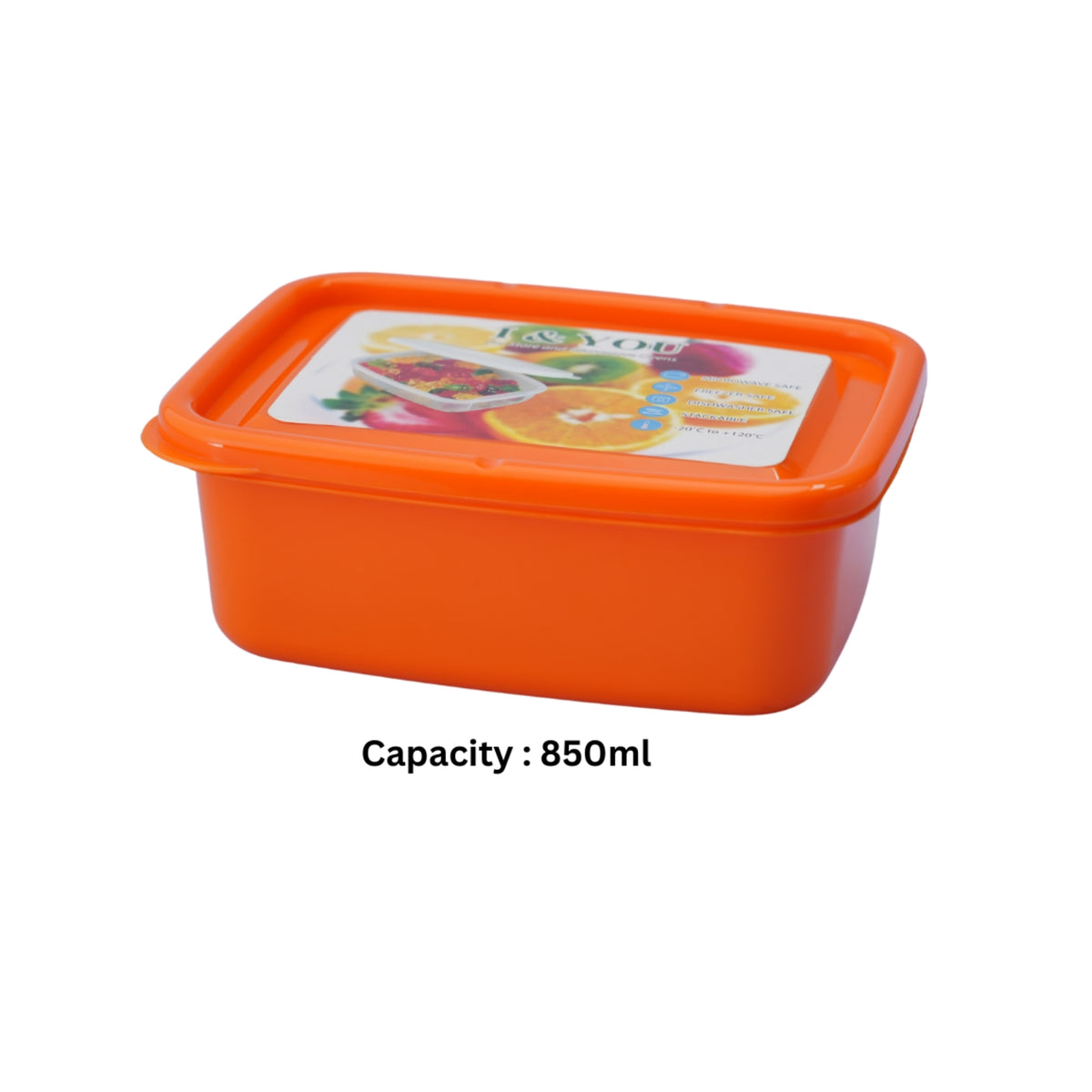 FOOD CONTAINER COLOUR -RECTANGLE - BPA FREE - HSP - 10A4