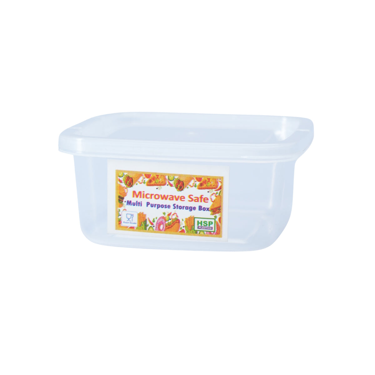 2 Pcs SQUARE FOOD CONTAINER SET CLEAR - BPA FREE - HSP - 10A19
