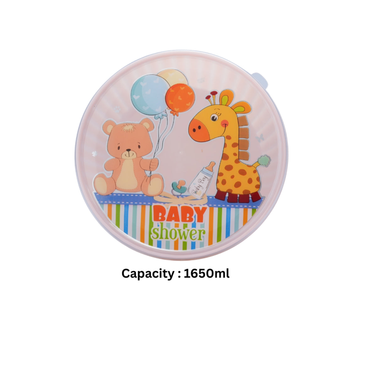 MICROWAVE SAFE ROUND FOOD CONTAINER PRINTED- BPA FREE - HSP - 10A34