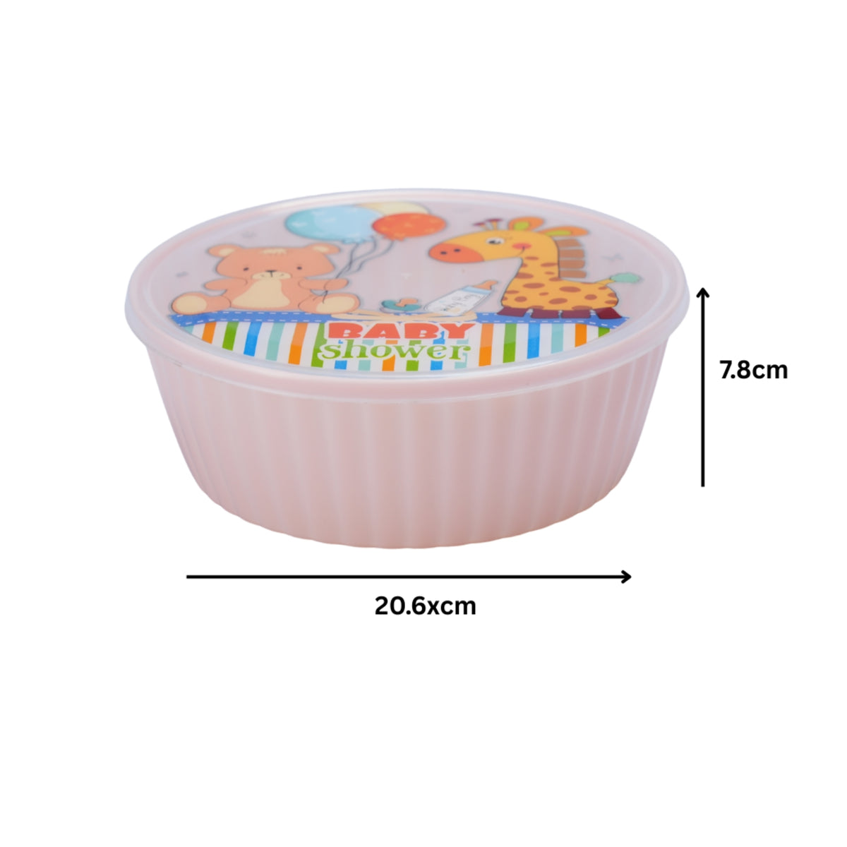 MICROWAVE SAFE ROUND FOOD CONTAINER PRINTED- BPA FREE - HSP - 10A34