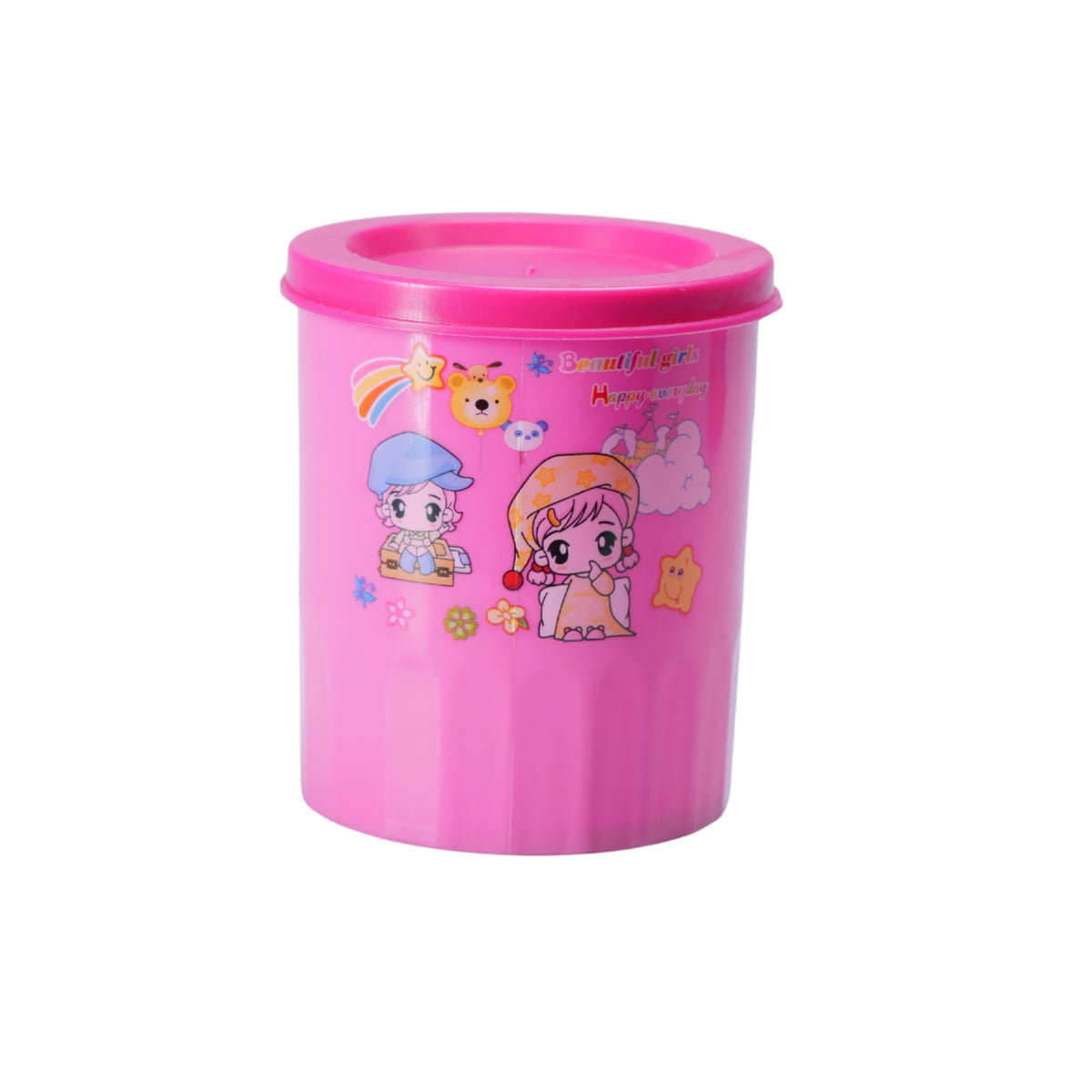 2 Pcs PLASTIC MUG WITH LID SET 525ml - HSP - 12A6