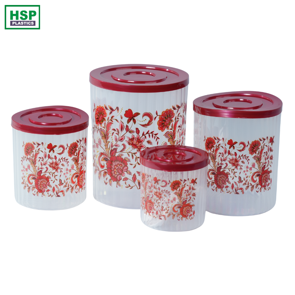 4 Pcs Round Storage Container Set