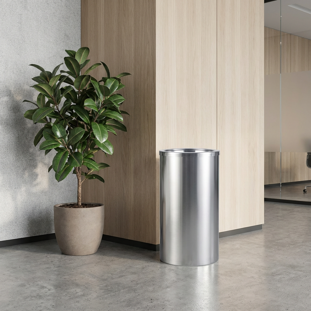 STAINLEES STEEL DUSTBIN 30*61 CM - A - IRS00083
