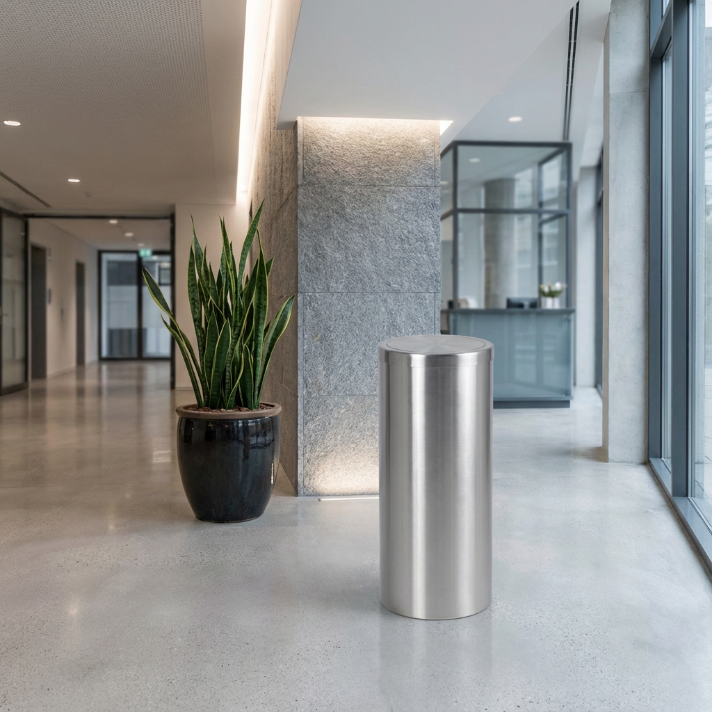 STAINLEES STEEL DUSTBIN 30*61 CM - B - IRS00084
