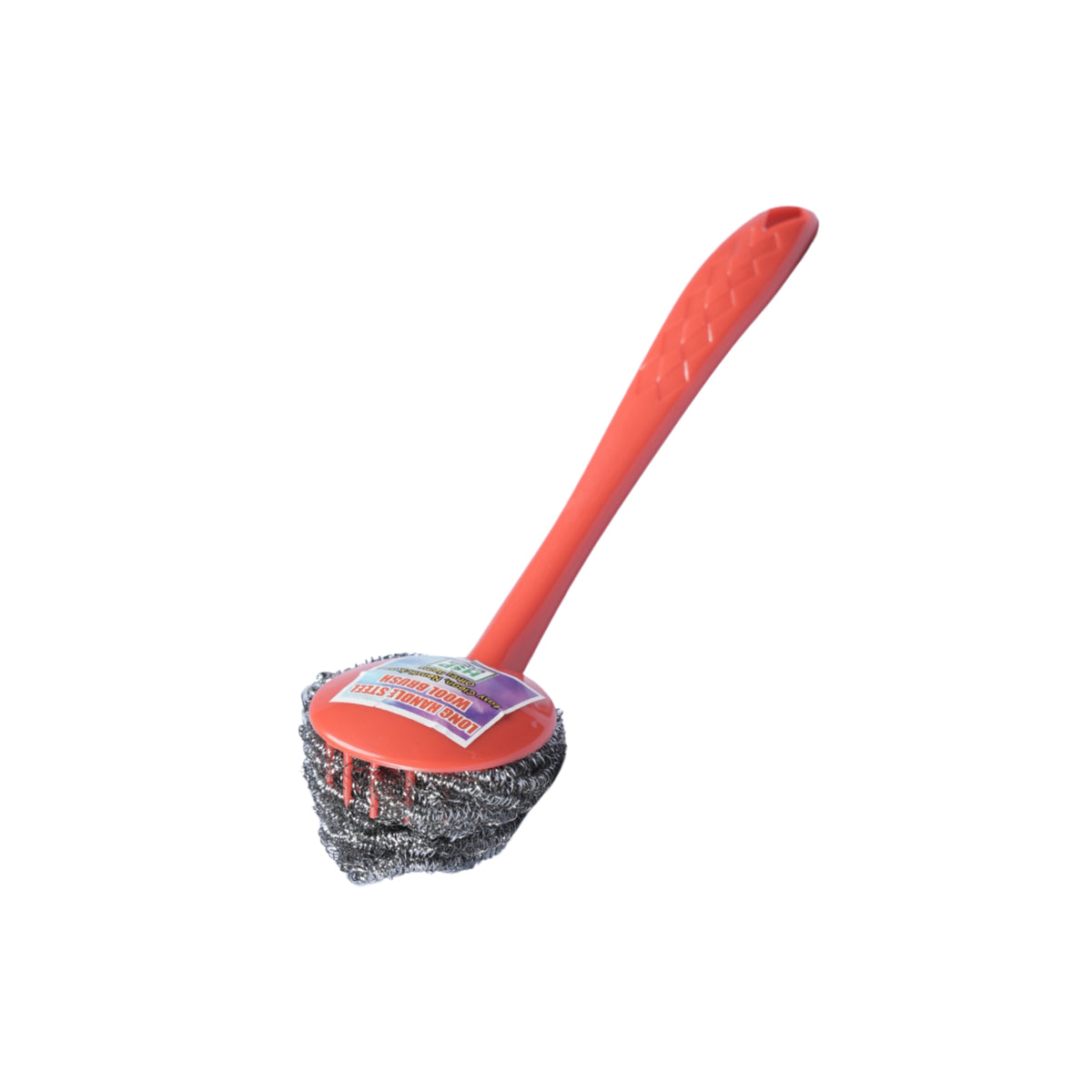 PLASTIC HANDLE STEEL SCRUBBER - HSP -4A17
