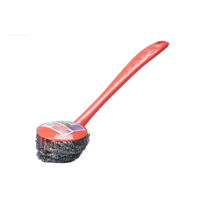 PLASTIC HANDLE STEEL SCRUBBER - HSP -4A17