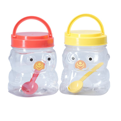 3 Pcs PLASTIC BOTTLE SET KITCHEN JAR BEAR DESIGN -SMALL 850ML - HSP-8A1