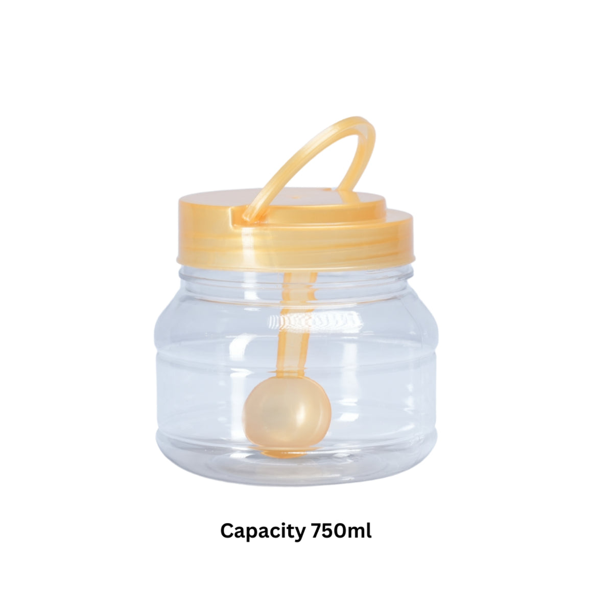 3 Pcs PLASTIC BOTTLE SET KITCHEN CONTAINERS, JAR WITH SPOON - 750ML - HSP - 8A2