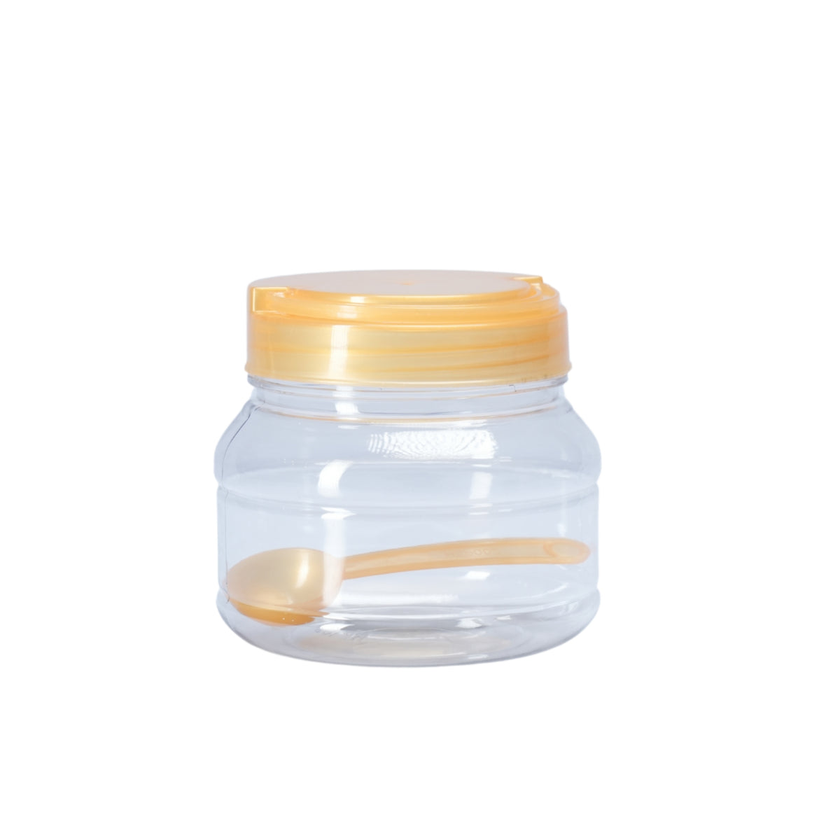 3 Pcs PLASTIC BOTTLE SET KITCHEN CONTAINERS, JAR WITH SPOON - 750ML - HSP - 8A2