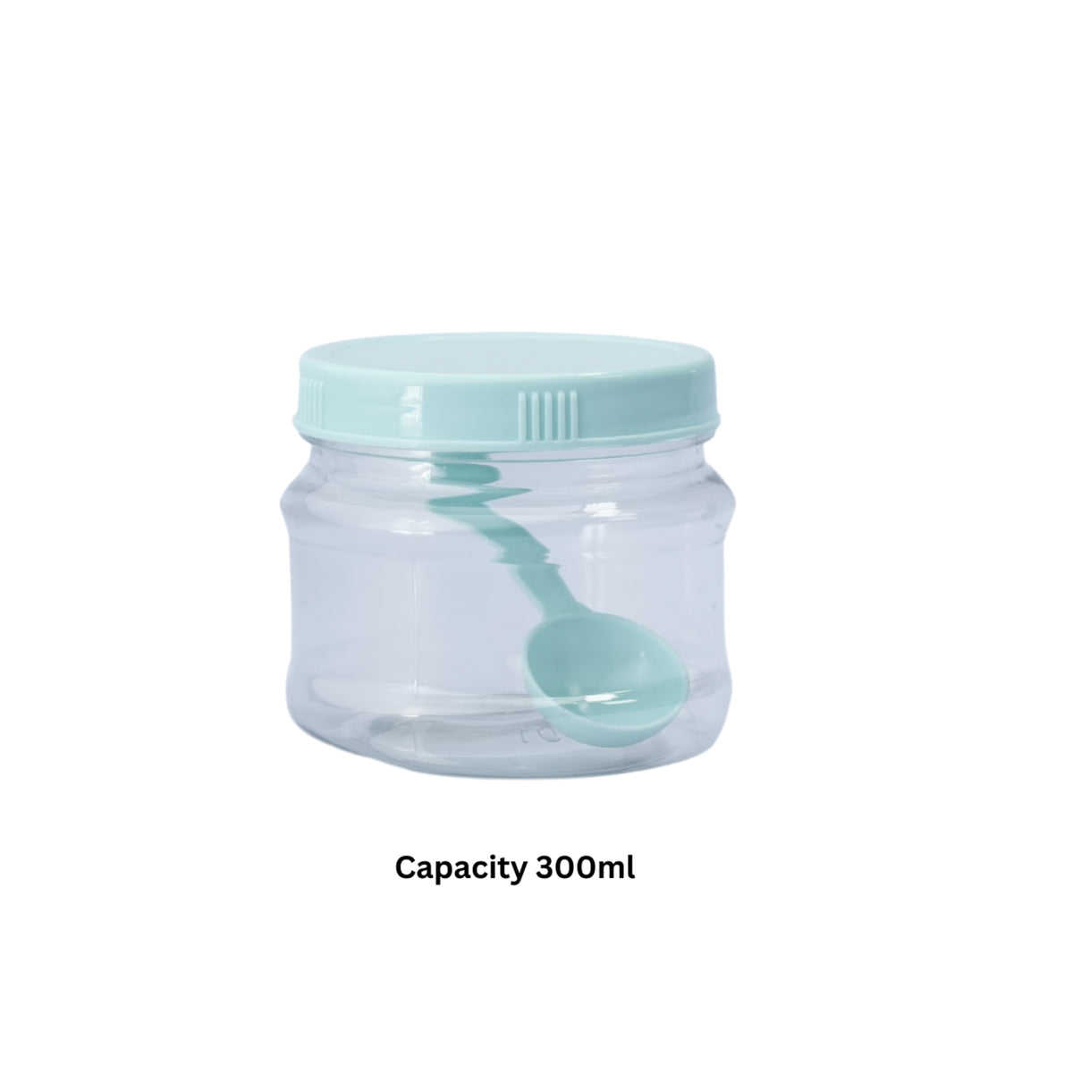 3 Pcs SPICE BOTTLE SET WITH SPOONS , PLASTIC CONTAINERS, JAR WITH SPOON - 300ML - HSP - 8A9