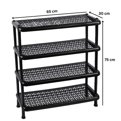 4 LAYER SHOE RACK BLACK -HSP- 24A13