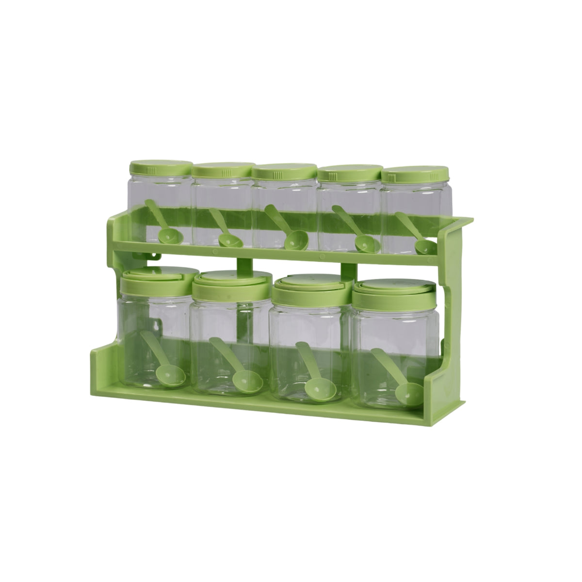 KITCHEN SPICE RACK WITH 9 BOTTLES AND SPOONS -HSP- 24A6