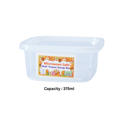 2 Pcs SQUARE FOOD CONTAINER SET CLEAR - BPA FREE - HSP - 10A19