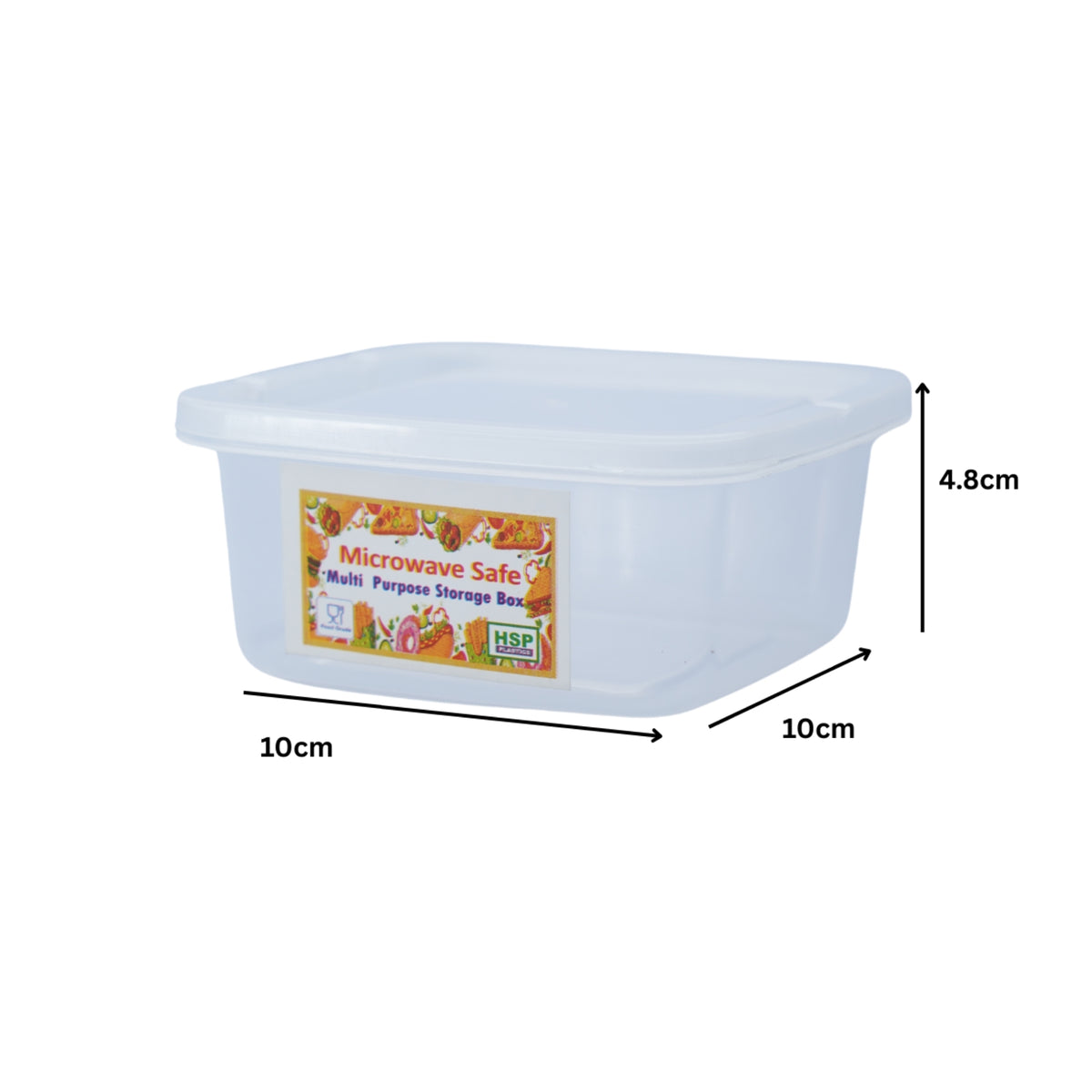 2 Pcs SQUARE FOOD CONTAINER SET CLEAR - BPA FREE - HSP - 10A19