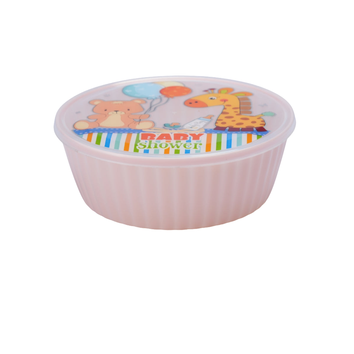 MICROWAVE SAFE ROUND FOOD CONTAINER PRINTED- BPA FREE - HSP - 10A34