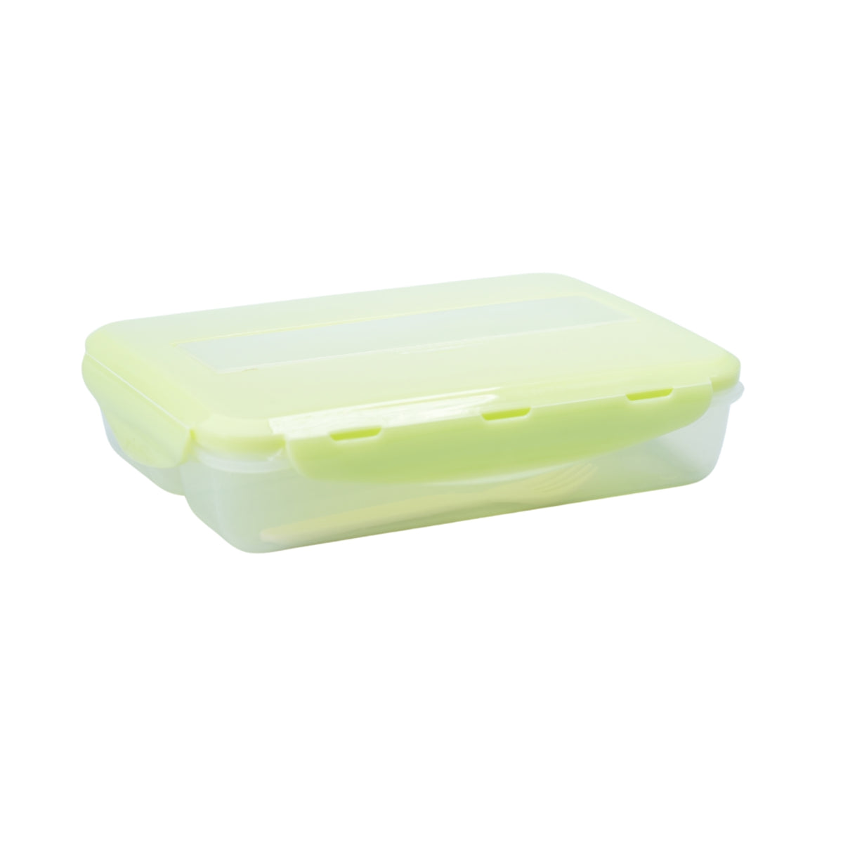 LOCKABLE THREE APARTMENTS FOOD CONTAINER WITH SPOON & FORK - BPA FREE - HSP - 10A46