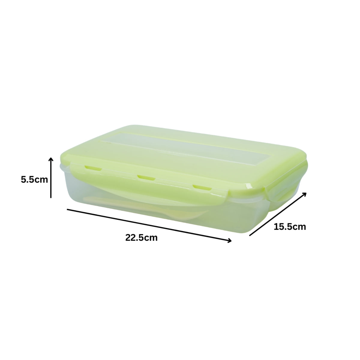 LOCKABLE THREE APARTMENTS FOOD CONTAINER WITH SPOON & FORK - BPA FREE - HSP - 10A46
