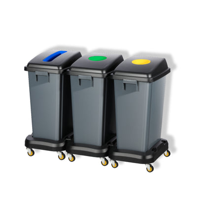 PLASTIC WASTE BIN (3 IN 1 WITH BASE WHEEL) -60L - IRS00065