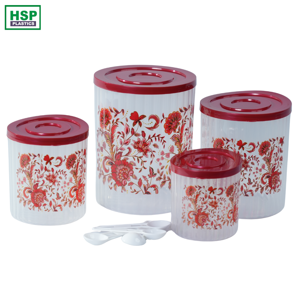 4 Pcs Round Storage Container Set