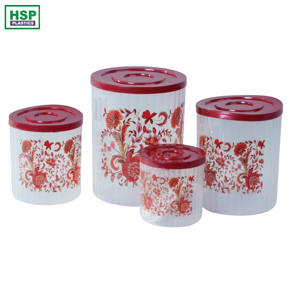 4 Pcs Round Storage Container Set