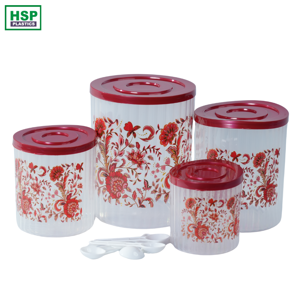 4 Pcs Round Storage Container Set