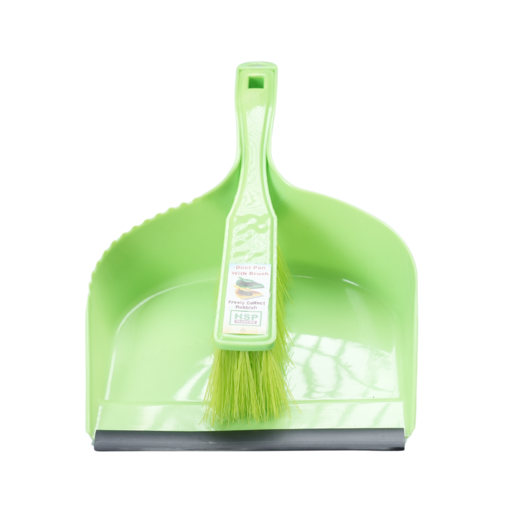 DUST PAN WITH BRUSH (RUBBER LID) -HSP-5A4