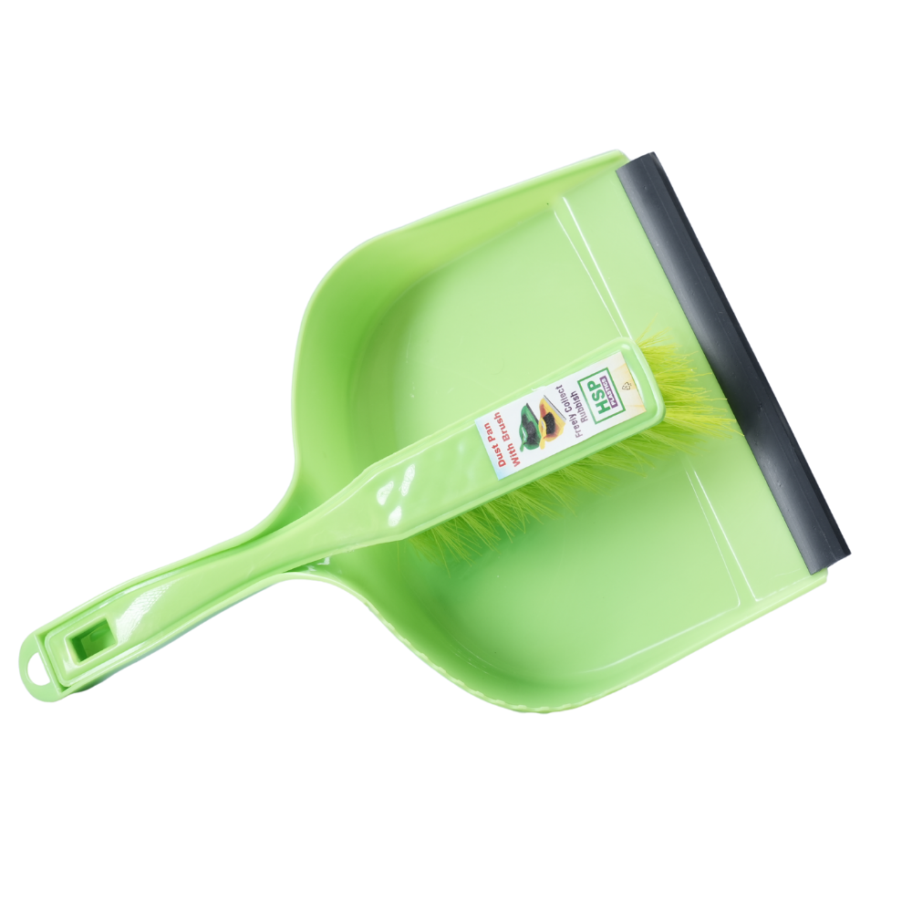 DUST PAN WITH BRUSH (RUBBER LID) -HSP-5A4