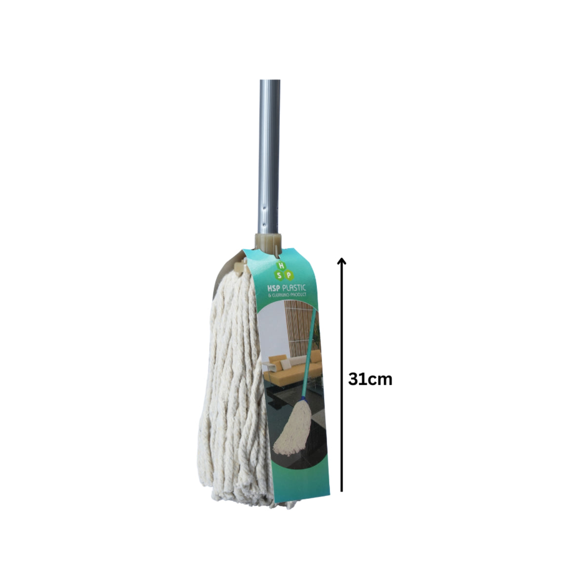 MOP WITH WOODEN STICK OFF WHITE - HSP - 3A4