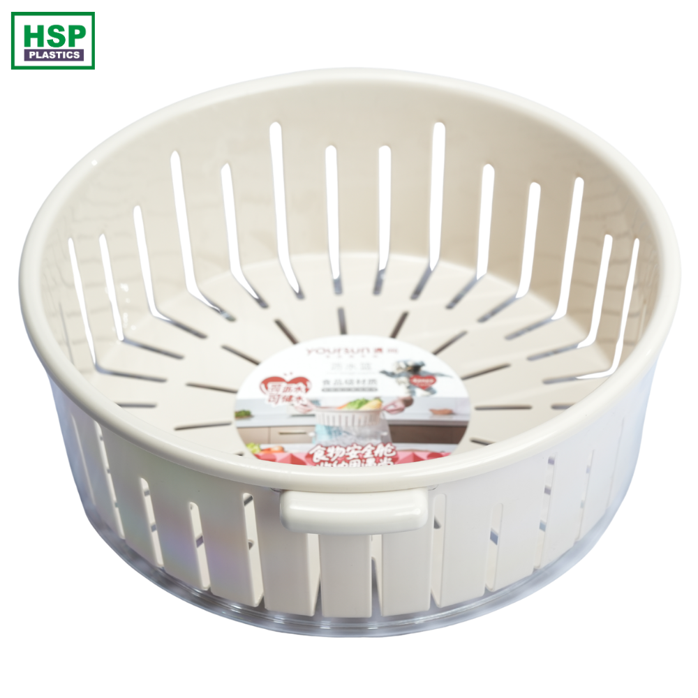 Plastic Washing Basket with Drain Tray
