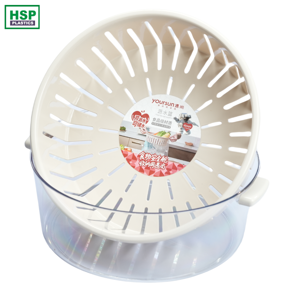 Plastic Washing Basket with Drain Tray