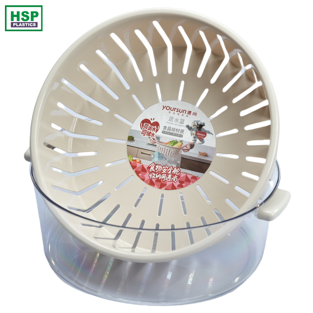 Plastic Washing Basket with Drain Tray