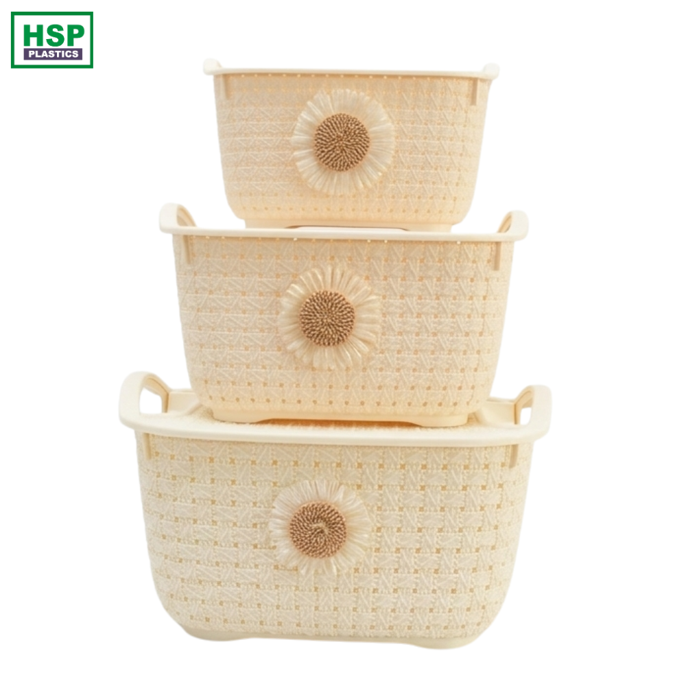 Plastic Basket with Lid - Small