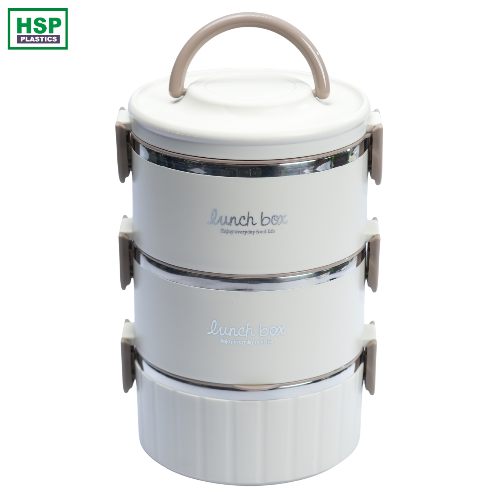 3 Layer Stainless Steel Lunch Box - 2.5L