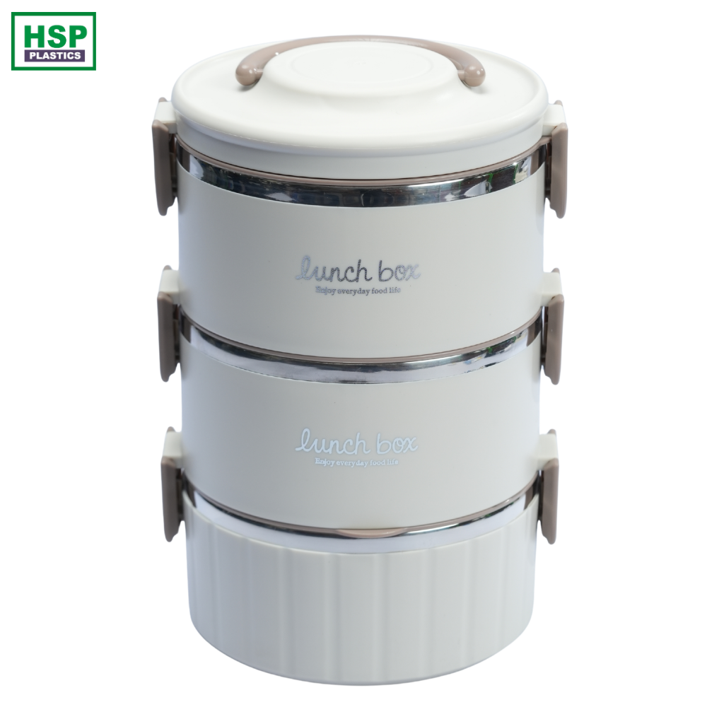 3 Layer Stainless Steel Lunch Box - 2.5L