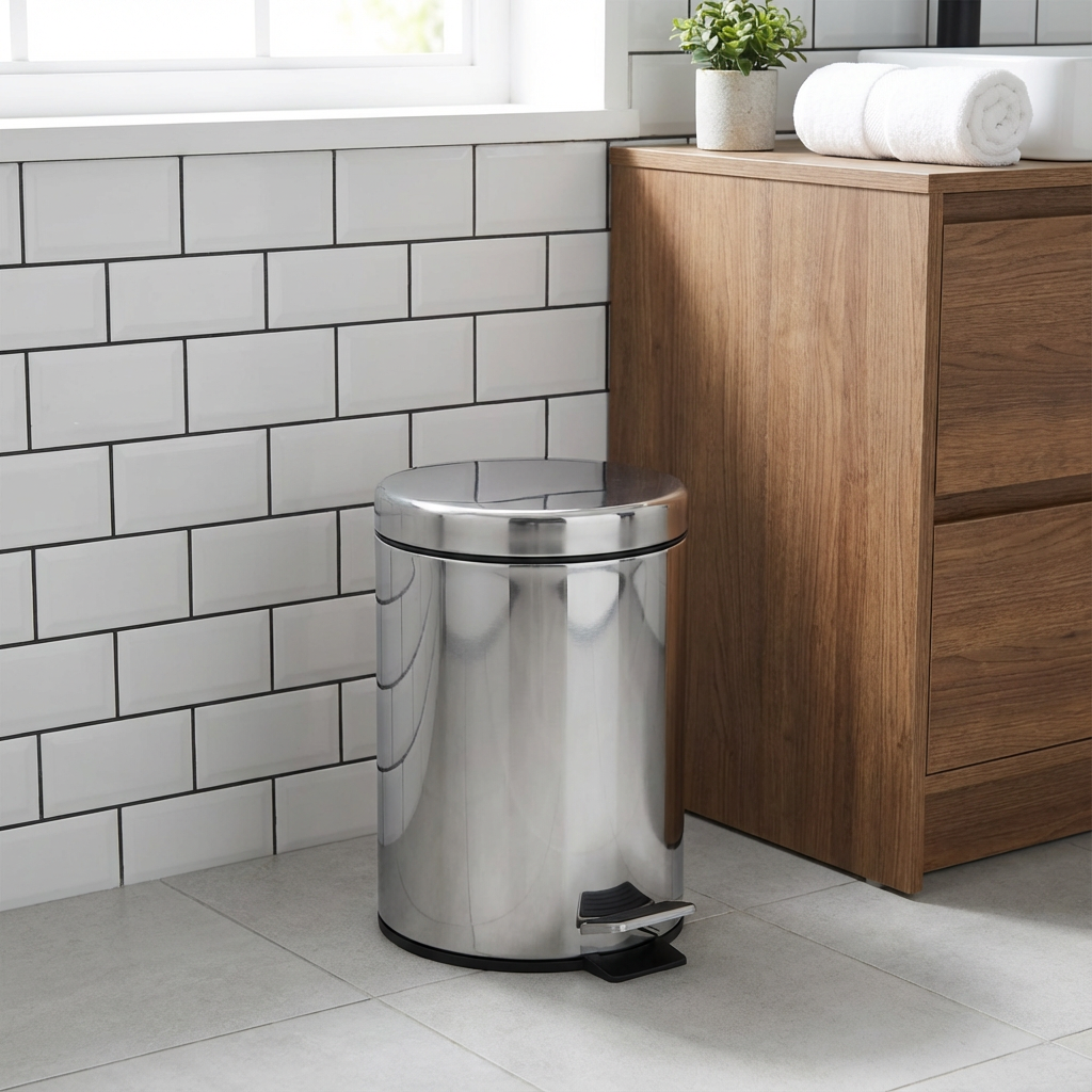 STAINLESS STEEL ROUND PEDAL BIN - 20L - IRS00037