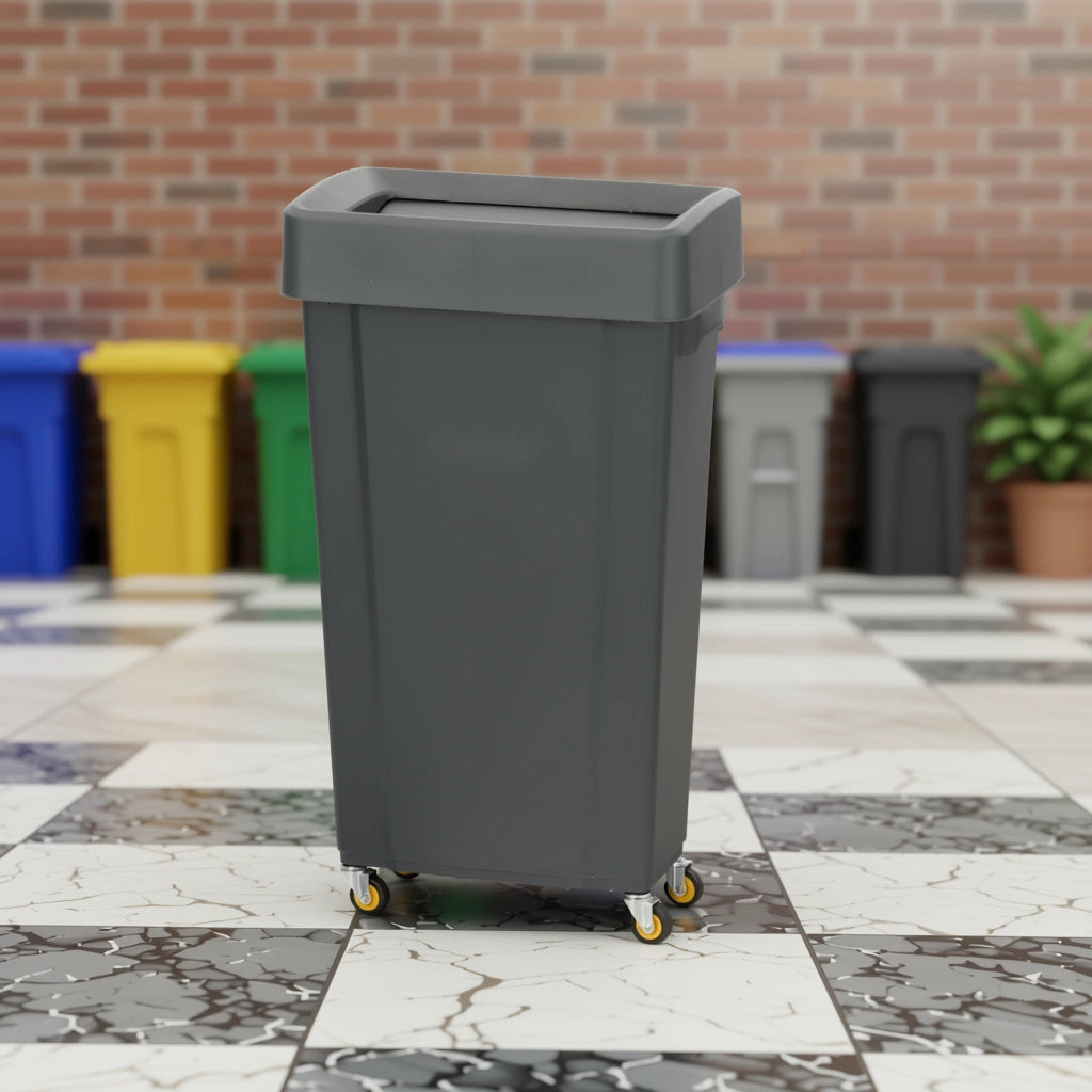 RECTANGLE GARBAGE BIN WITH WHEELS - 80L – Ezyhome